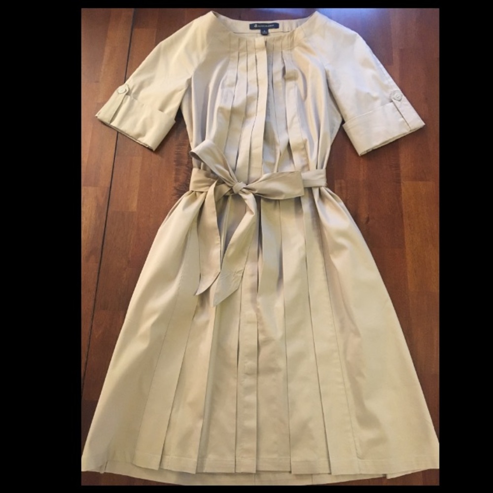 Brand New !! Khaki Pleated Brooks Brothers Dress